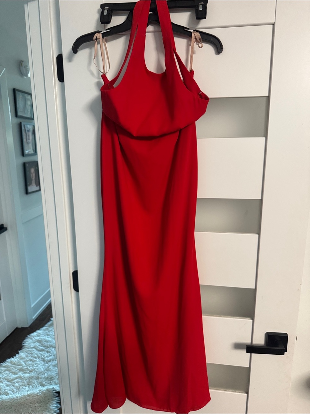 Fame and Partners Red Halter Maxi Dress